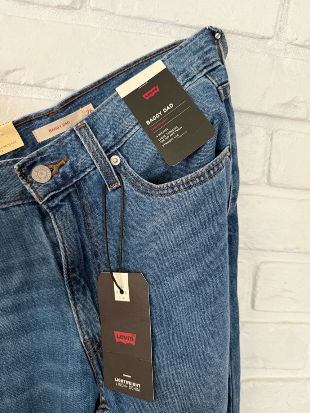 Levi's Baggy Dad Jeans in Heavy Check Wash - Picture 9 of 13